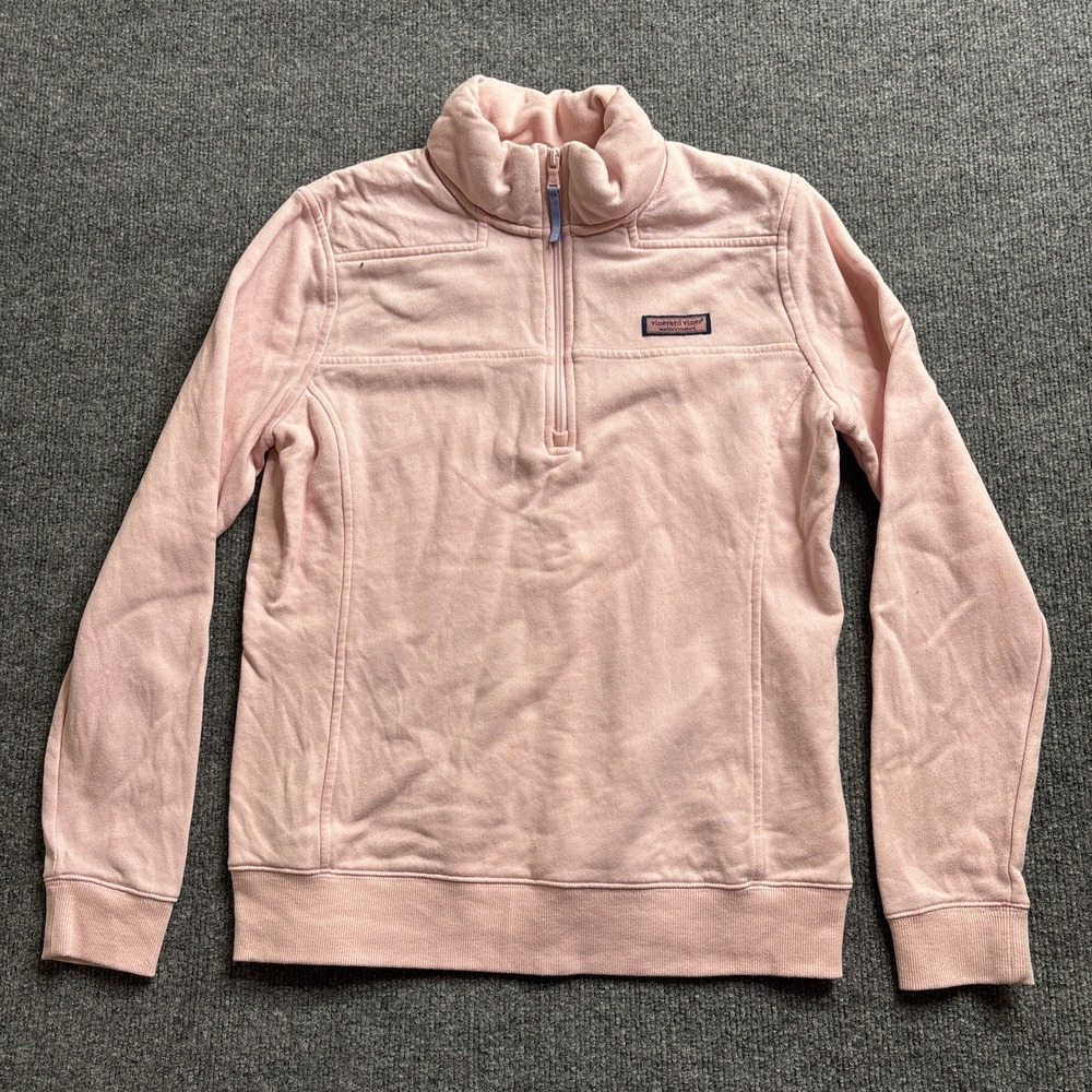 Vineyard Vines‎ Quarter Zip Pink Women's Size Small Pullover Cotton Athleisure
